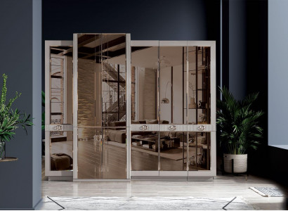 Wardrobe Stylish Luxury Closet Modern Beige Bedroom Furniture